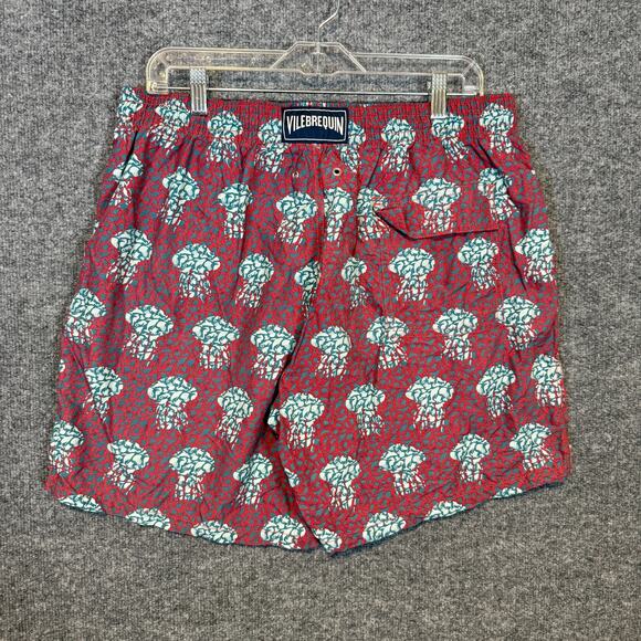 Vilebrequin Swim Trunks Mens XXL Red Green Medusa Shorts Jelly Fish Casual - Picture 1 of 11
